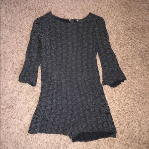 Black and white polka dot romper
